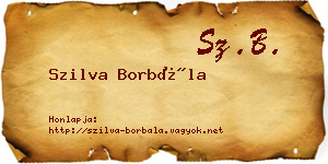 Szilva Borbála névjegykártya